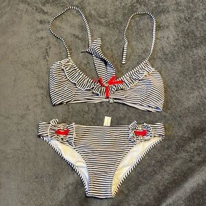 Arizona jean company bikini striped with red bows
